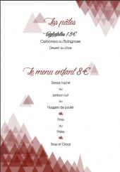 Menu Le chamois - Pâtes et menu enfant 