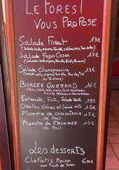 Menu Le Forest - La carte