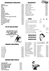 Menu Le Tomrider - Les  boissons , desserts et vins