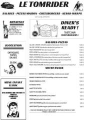 Menu Le Tomrider - Les salades, pizzas maisons et kebab