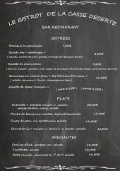 Menu Le Bistrot de La Casse Déserte - Entrées, plats et spécialités