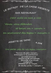 Menu Le Bistrot de La Casse Déserte - Assiette de tapas