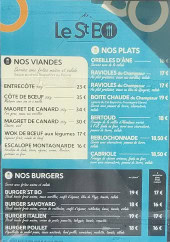 Menu Le St BO - Les burgers, plats, ...