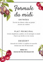 Menu Le Pied Jaune - Le formule du midi