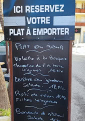 Menu Bar Cave St Tropez - Exemple de menu