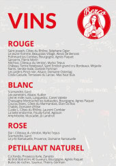 Menu Berco - Les vins