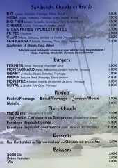 Menu Chez Tonton - Sandwich chaud, burger, desserts et boissons