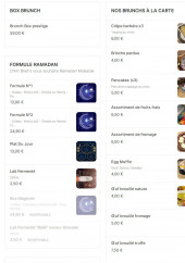 Menu D’art Bnet’s - Les brunchs, pates et formules