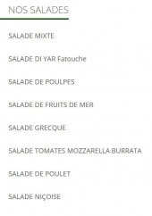 Menu Di Yar - Les salades