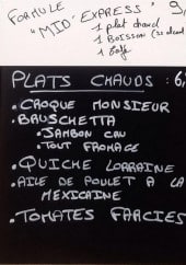 Menu L'Entre Nous - La formule midi express et plats chauds