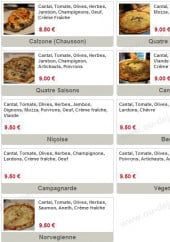 Menu La Nicoise - Les pizzas suite