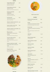 Menu Lao Vientiane - Les soupes, les salades,....