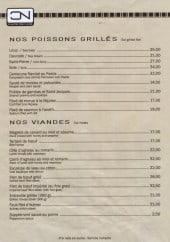 Menu Le Café de Nice - Les poissons grillés et viandes