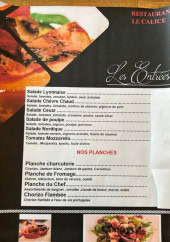 Menu Le Calice - Les entrées et planches