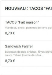 Menu Le Findi - Les tacos