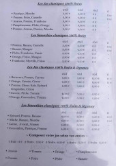 Menu Le Garden - Jus et smoothies