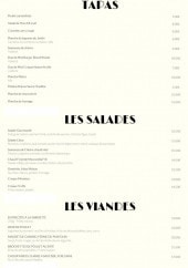 Menu Le Metropolitan - Tapas, salades et viandes