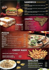 Menu Naos - Les sandwiches, crepes,....