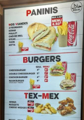 Menu Nice kebab nice - Les burgers , tex mex et boissons