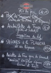 Menu Nicéa Cafe - Un exemple de plat du jour