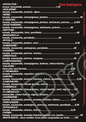 Menu Pizzaiolo & Pizzaiolette - Les pizzas basiques