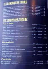 Menu Snack The Station - Les sandwiches