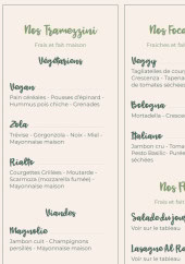 Menu Tasty Trame - Les plats, tramezzinis, ...