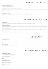 Menu Un Régal - Les petites faims, salades et plats, ...
