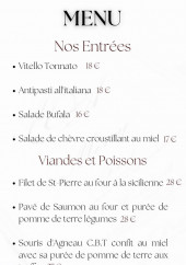 Menu Casa Italia - Les entrées, viandes et poissons