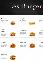 Menu Delicious - Les burgers