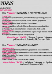 Menu Mets Favoris - Les favoris burgers, favoris grandes salades