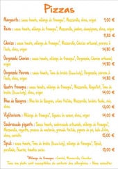 Menu L'Atelier Gourmand - Pizzas
