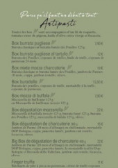 Menu Kitch' Pizza - Les antipasti, pizzas classiques