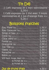 Menu Nini - Le petit déjeuner et boissons