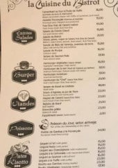 Menu Le Bistrot - les entrées et burgers, viandes,..