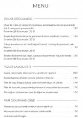 Menu Le Potager - Les menus