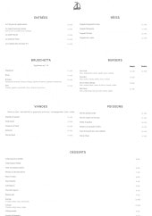 Menu Le Voilier - Les entrées, pates et desserts, ...