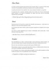 Menu Oasis - Informations