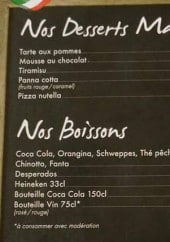 Menu Pizza du soleil - Les desserts et boissons