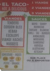 Menu Snack de la poste - Viandes, desserts, boissons,......