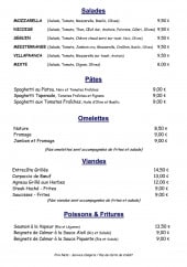 Menu La Baleine Joyeuse - Les salades et pates,...