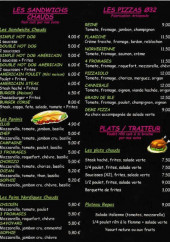 Menu Le grain de blé - Les sandwichs chauds, pizzas et plats