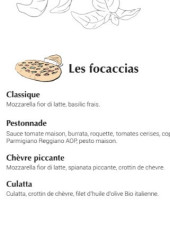 Menu Maonas - Les pizzas et focaccias