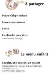 Menu Maonas - A partager, les pizzas, ....