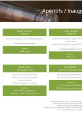 Menu Saveurs Et Prestige - Les apéritifs, inauguration