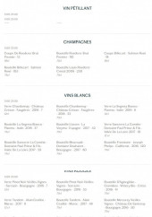 Menu Bolinas - Carte Des Vins