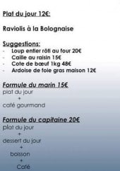 Menu La Cambuse Port de Cap d'ail - Les formules du jour et suggestions