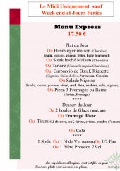 Menu Restaurant Chez Régine - Menu express