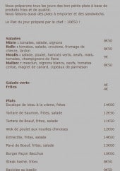 Menu Bacchus - Les salades et plats