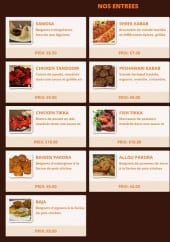 Menu Jaipur - Les entrées